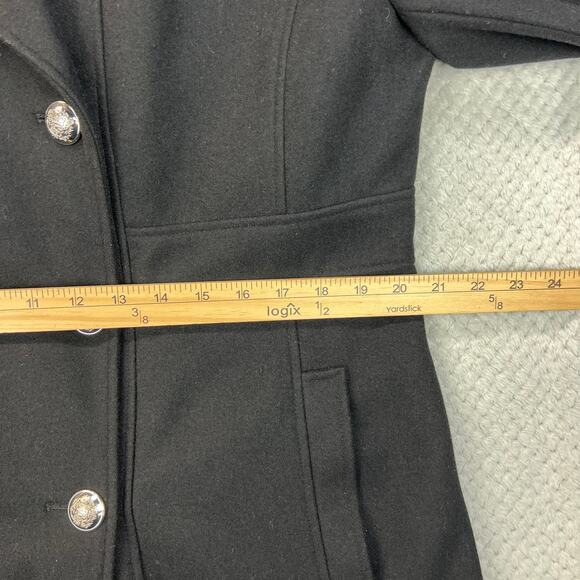 Tommy Hilfiger Womens Peacoat Wool Blend Sailor Coat Double Breast Lined Blk XL - Picture 9 of 16